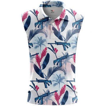 Blue Feather Women's Sleeveless Golf Polo Shirt, Mothers Day Gift, Women Golf Gifts