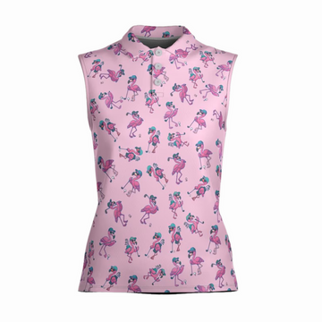 Flamingo Golf Shirt, Animal Print Golf Shirt, Funny Golf Shirts For Ladies, Ladies Long Sleeve Golf Shirts