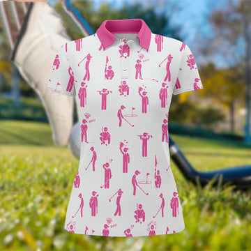 Pink Golf Polo Shirt, Golfing Apparel, Womens Golf Gifts