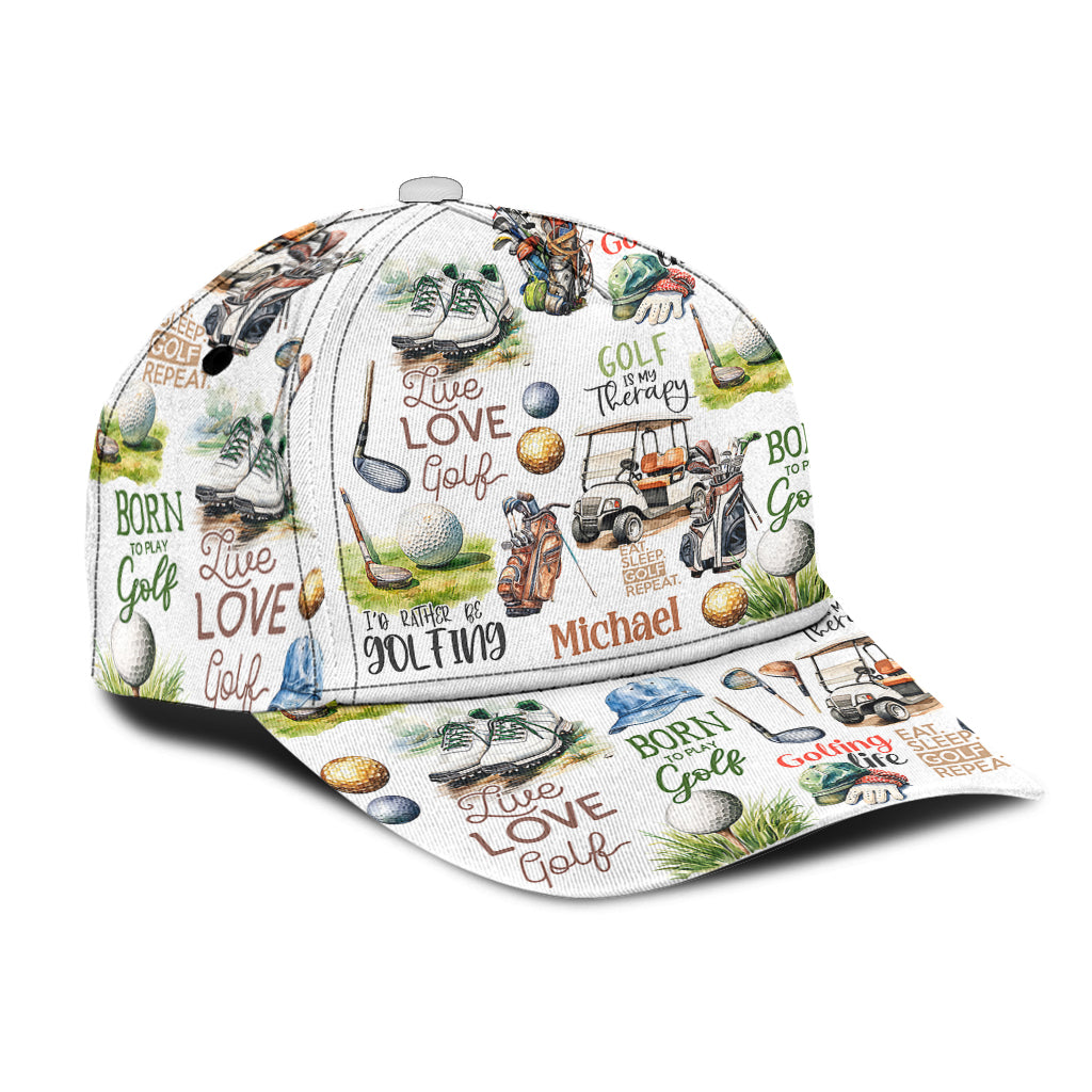 Live Love Golf Personalized Golf Cap, Funny Golf Cap, Gift For Dad, Golf Gift For Men