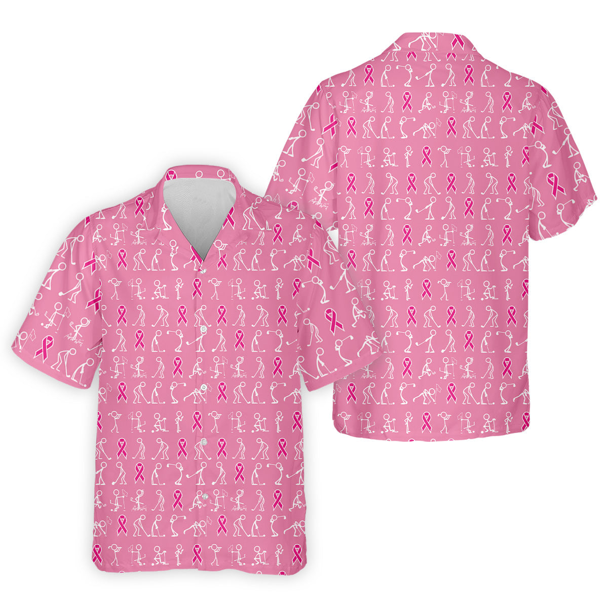 Breast Cancer Funny Figure Golf Shirt, Breast Cancer Awareness Shirts, Couple Golf Shirt. Matching Golf Shirt