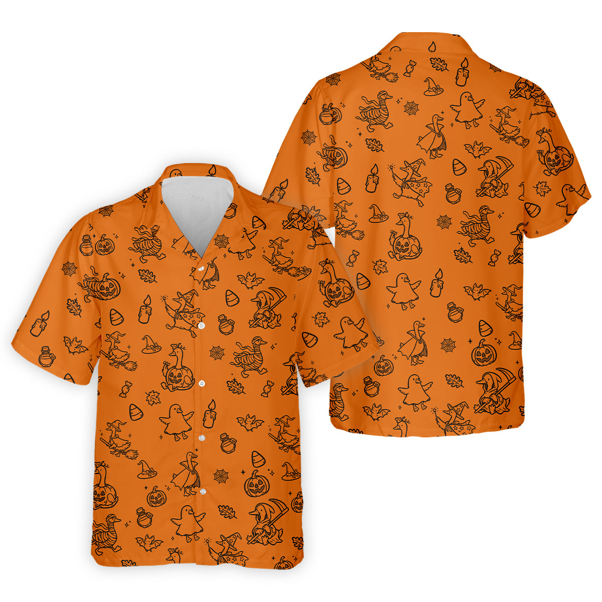 Goose Halloween, Doodle Pattern, Orange Golf Shirt, Mens Funny Golf Shirts, Long Sleeve Golf Shirts, Men Golf Polo
