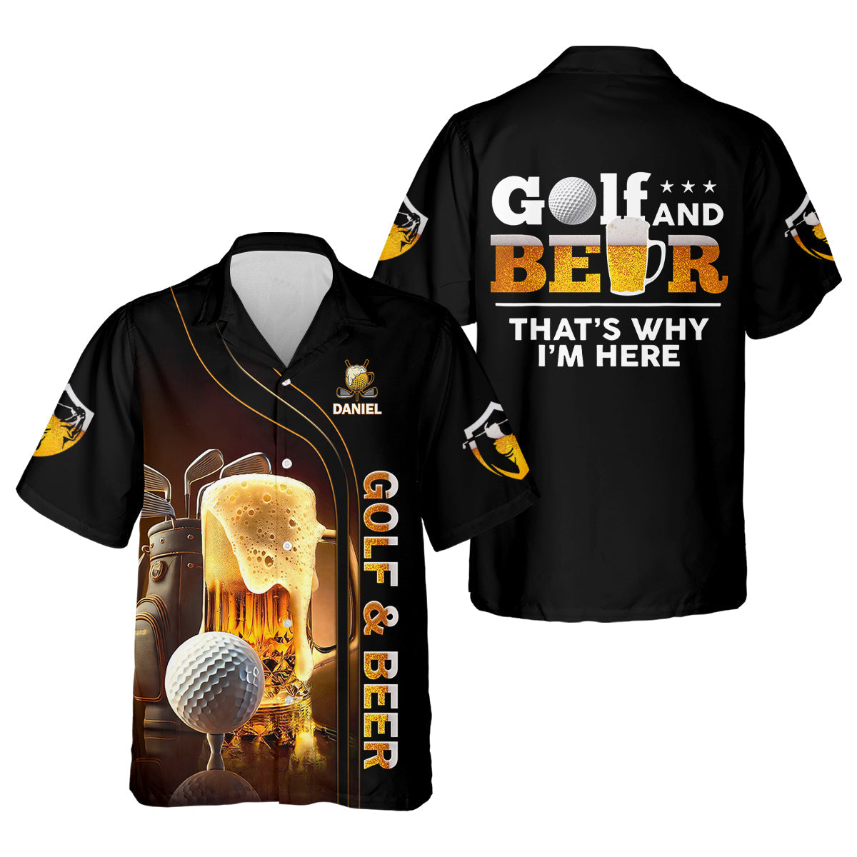 Golf And Beer That's Why I'm Here Custom Men's Golf Polo Shirt, Funny Golf Shirt, Gift For Golfers