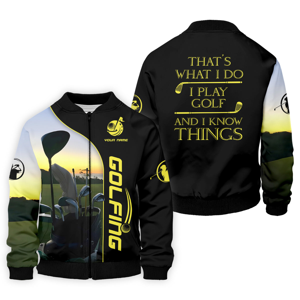 That's What I Do I Play Golf And I Know Things Custom Funny Golf Polo Shirt, Christmas Golf Gift