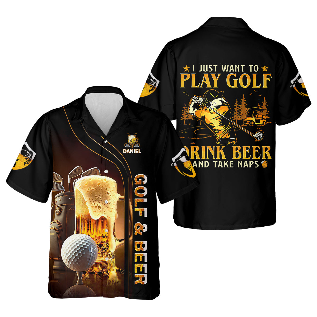 I Just Wanna Play Golf And Drink Beer Custom Golf Polo Shirt, Mens Golf Gift, Golf Lover Gift