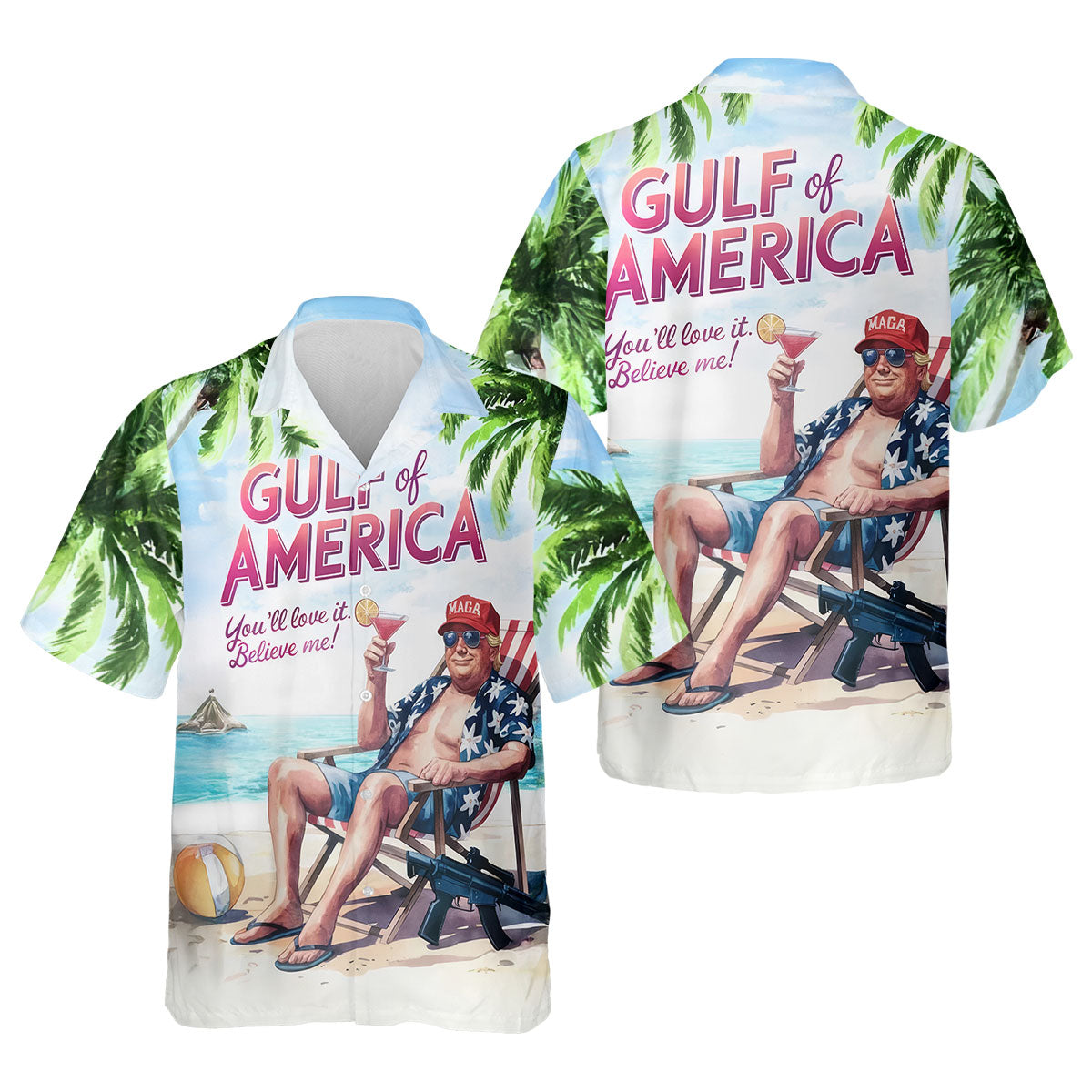 Gulf Of America Shirt, US Patriotic Pride Unisex Tropical Hawaiian Aloha Shirt, Summer Vacation