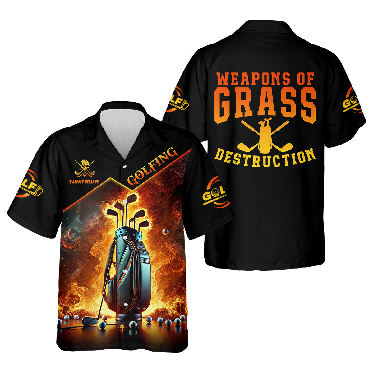 Weapons Of Grass Destruction Custom Men's Golf Polo Shirt, Dad Golf Gift