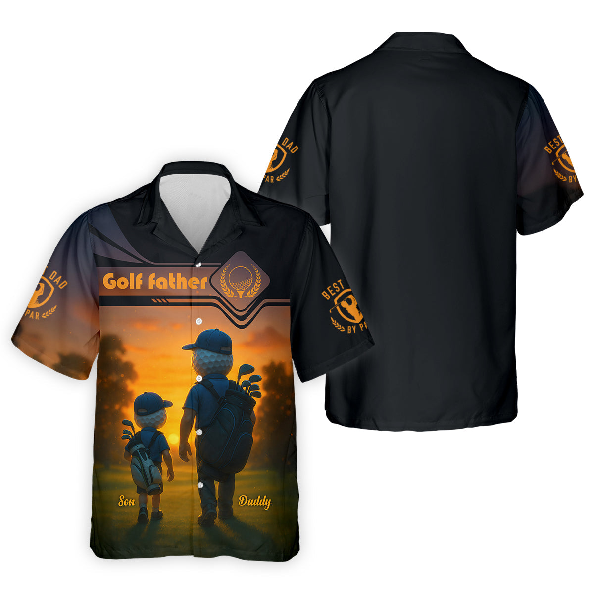 Golf Father Custom Men's Golf Polo Shirt, Funny Golf Shirt, Christmas Golf Gift