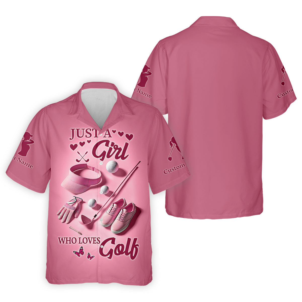 Just A Girl Who Loves Golf Womens Golf Polo Shirt, Womens Golf Gifts
