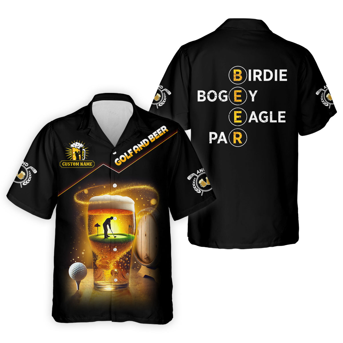 Golf And Beer Custom Golf Polo Shirt, Funny Golf Shirt, Gift For Golfers