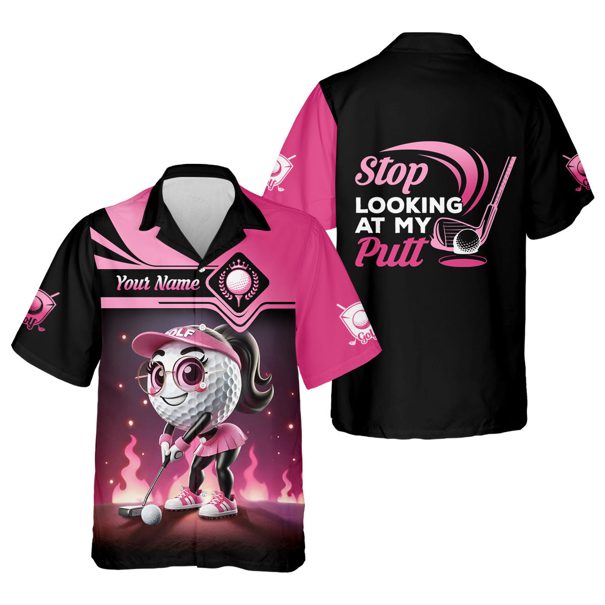 Stop Looking At My Putt Personalized Golf Polo Shirt, Womens Golf Gifts, Mothers Day Gifts