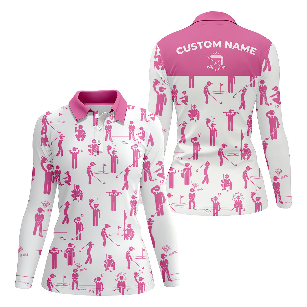 Personalized Womens Patterned Golf Shirts, Golf Gifts For Women, Womens Sleeveless Polo, Matching Golf Shirts