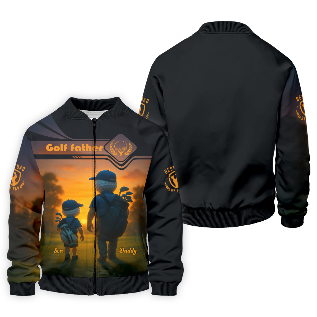 Golf Father Custom Men's Golf Polo Shirt, Funny Golf Shirt, Christmas Golf Gift
