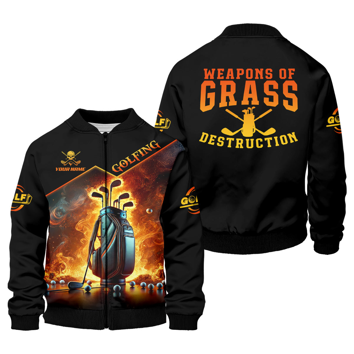 Weapons Of Grass Destruction Custom Men's Golf Polo Shirt, Dad Golf Gift