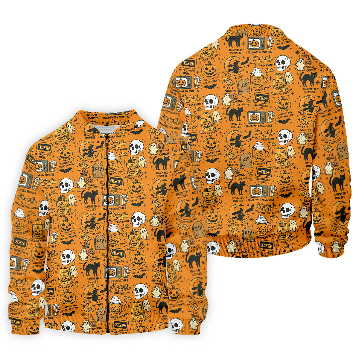 Orange Halloween Cat Golf Polo Shirts, Halloween Theme Shirts, Mens Golf Polo Shirts, Golfing Apparel