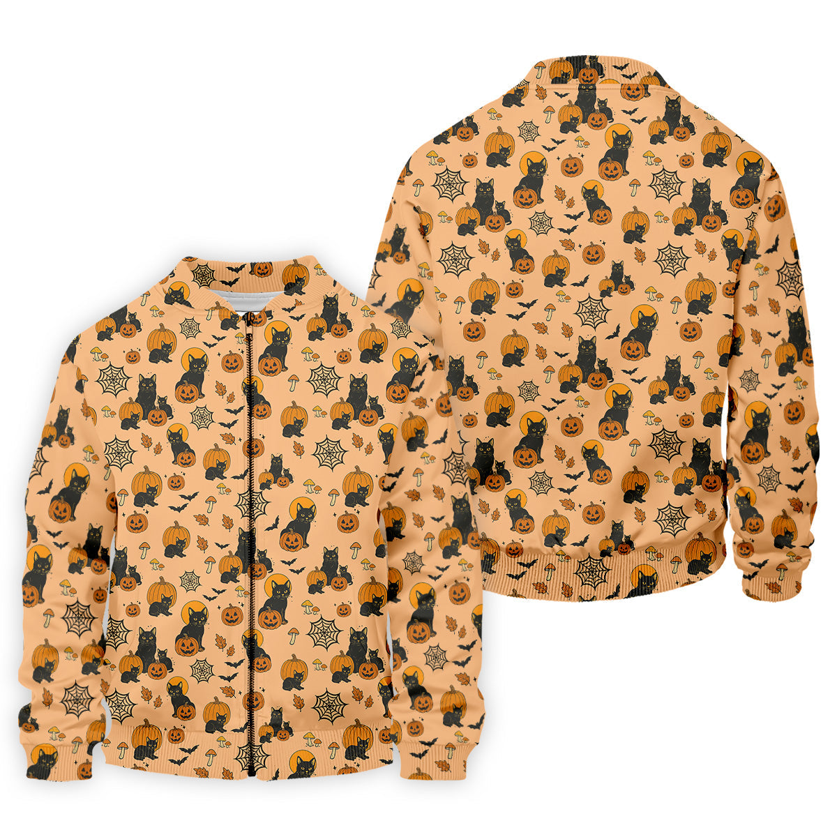 Black Cat Pumpkin Halloween Golf Shirt, Orange Golf Shirt, Mens Golf Polo Shirts, Golfing Apparel
