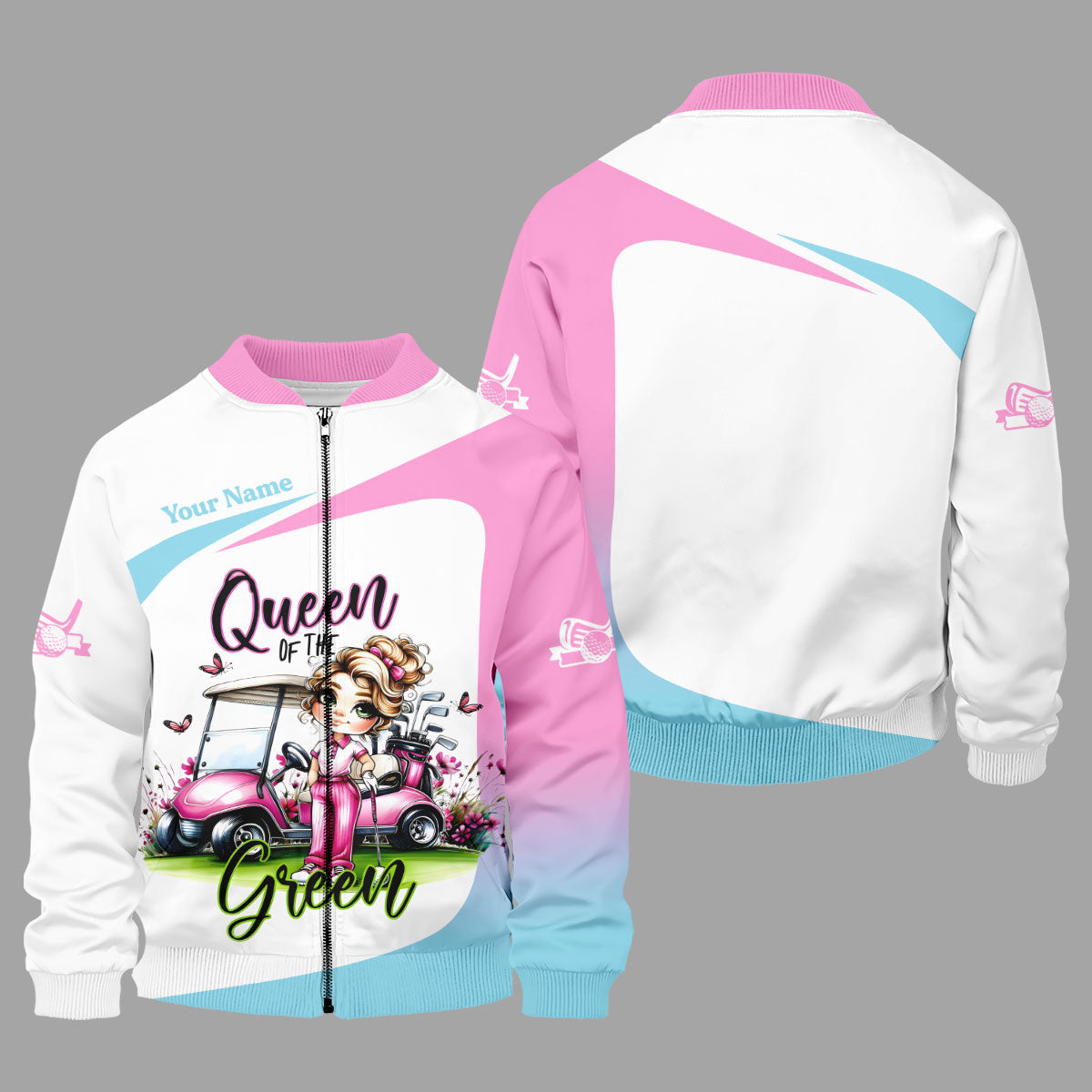 Queen Of The Green Custom Funny Womens Golf Polo Shirt, Ladies Golf Shirts, Best Golf Shirts