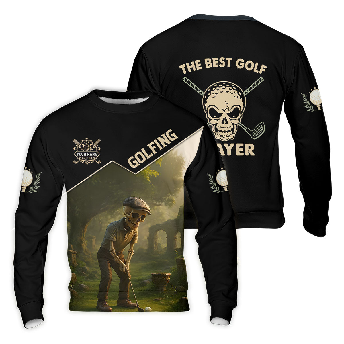 The Best Golf Slayer Custom Golf Polos For Men, Skull Shirt, Golf Shirts For Men, Gift For Golfers