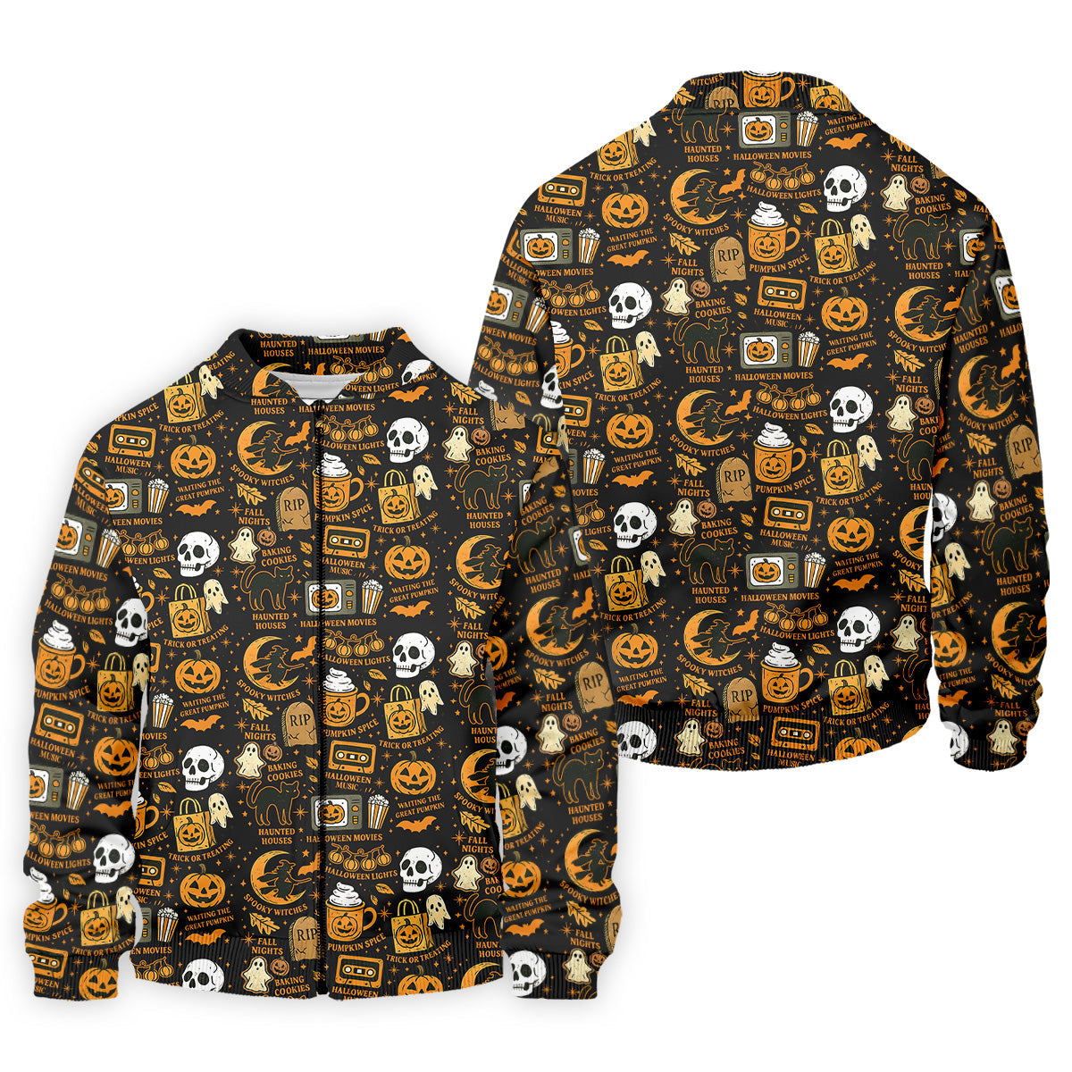 Vintage Halloween Cat Golf Polo Shirts, Halloween Theme Shirts, Ghost Pumpkin Mens Golf Polo Shirts, Golfing Apparel
