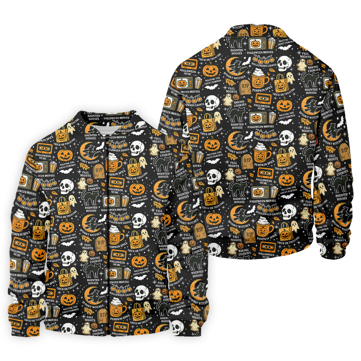 Vintage Halloween Spooky Witches Golf Polo Shirts, Halloween Theme Shirts, Ghost Pumpkin, Fun Golf Shirts For Mens