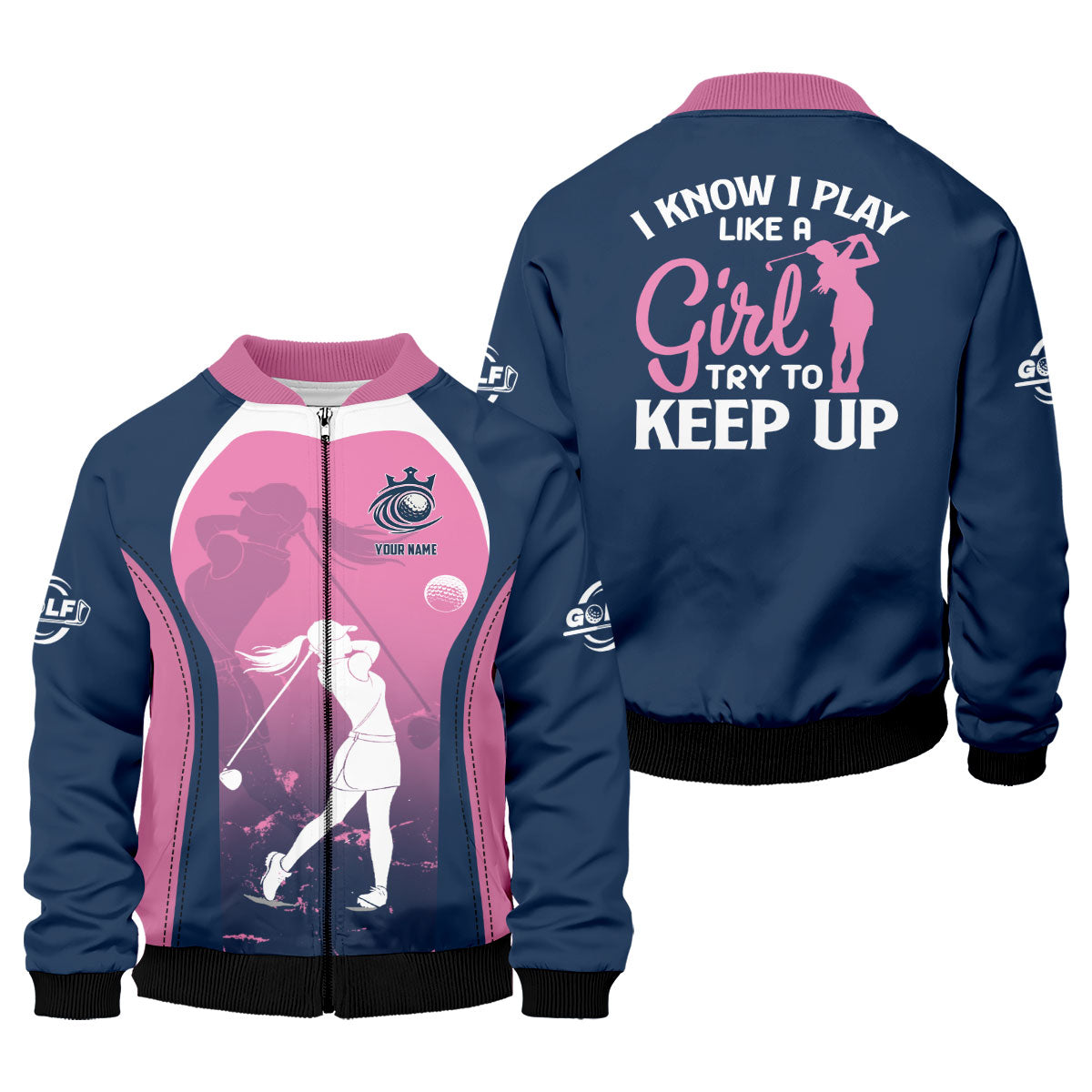 I Know I Play Like A Girl Try To Keep Up Golf Shirt, Funny Womens Golf Polo Shirt, Women's Golf Shirts