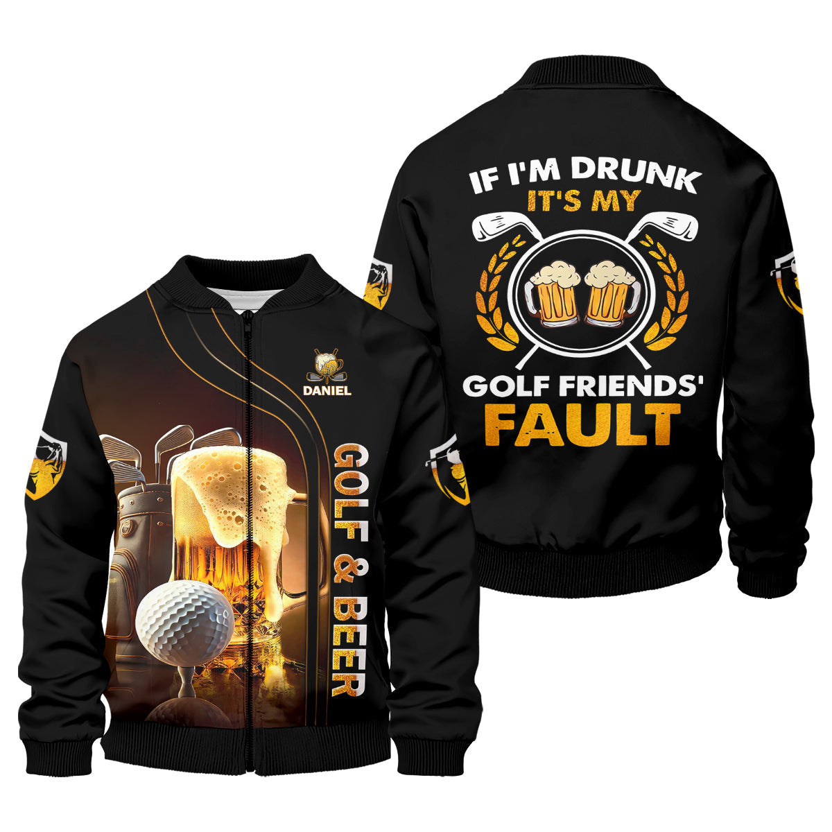 If I'm Drunk It's My Golf Friend's Fault Custom Funny Golf Polo Shirt, Dad Golf Gifts