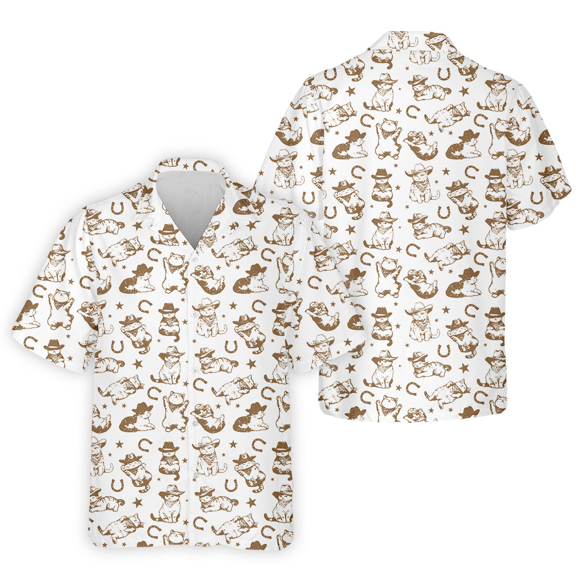 Western Cat Pattern Men Golf Polo, Golf Presents For Him, Men Golf Polo, Matching Golf Shirts For Couples