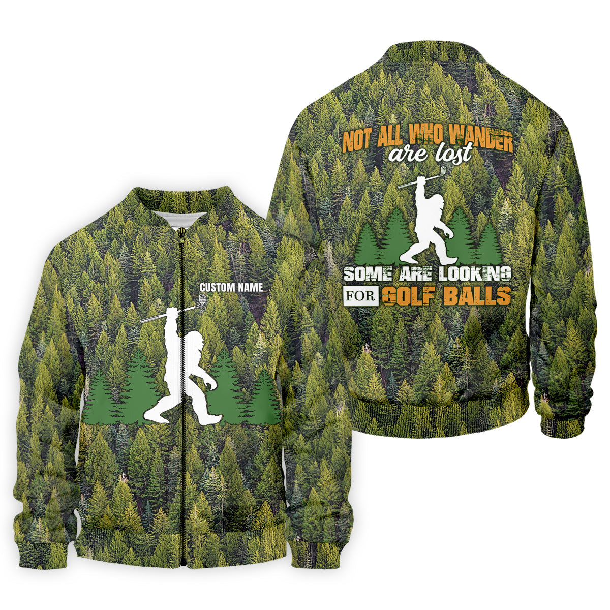 Not All Who Wander Are Lost Custom Men's Golf Polo Shirt, Bigfoot Golf Shirt, Dad Golf Gift