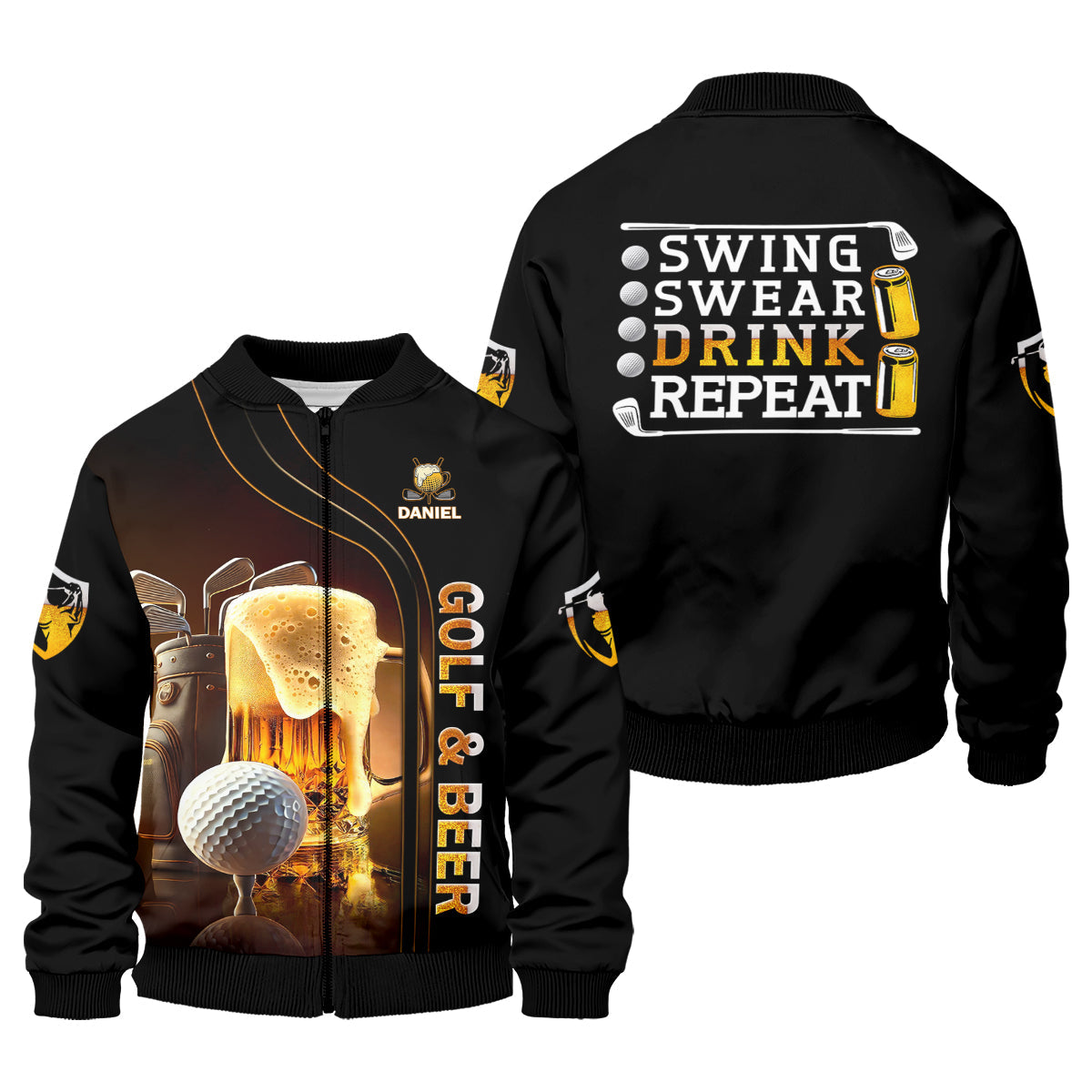 Swing Swear Drink Repeat Funny Golf Polo Shirt, Mens Golf Gift, Golf Lover Gift