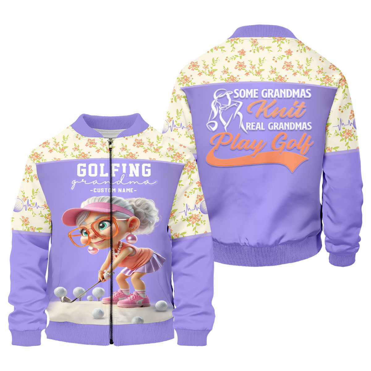 Some Grandmas Knit Real Grandmas Play Golf Custom Men's Golf Polo Shirt, Dad Golf Gift