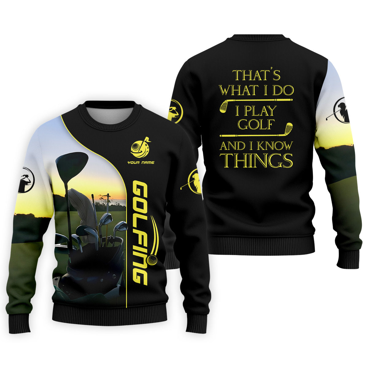 That's What I Do I Play Golf And I Know Things Custom Funny Golf Polo Shirt, Christmas Golf Gift