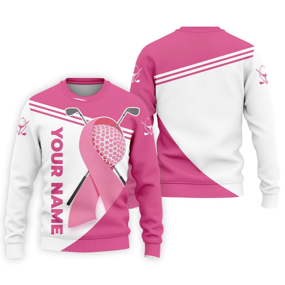 Breast Cancer Pink Men's Golf Polo Shirt, Golf Shirts For Men, Breast Cancer Awareness Shirt