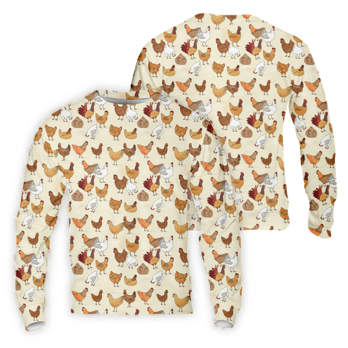 Chicken Family Custom Men's Funny Graphic Golf Polo Shirt, Chicken Lover Gifts, Dad Golf Gift