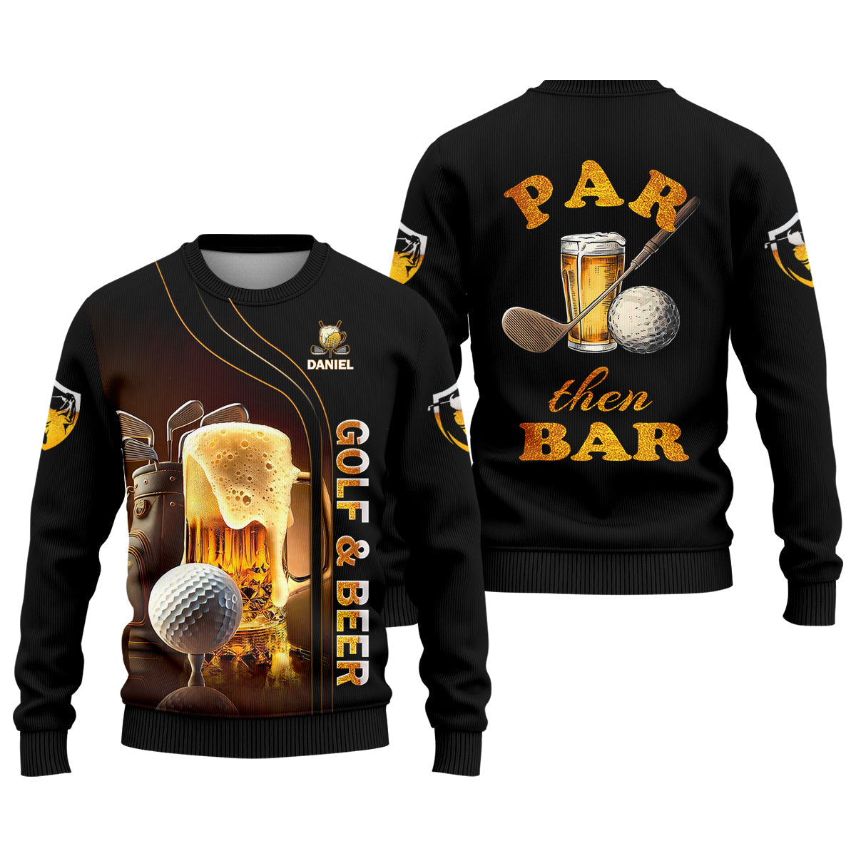 Par Then Bar Golf And Beer Custom Funny Golf Polo Shirt, Dad Golf Gifts
