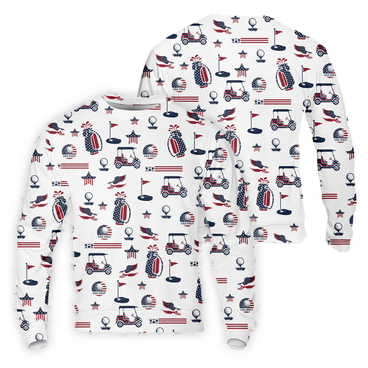 Patriotic USA Men's Golf Polo Shirt, Men's 4th Of July Shirts, USA Golf Shirt, Gifts For Golfing Dad