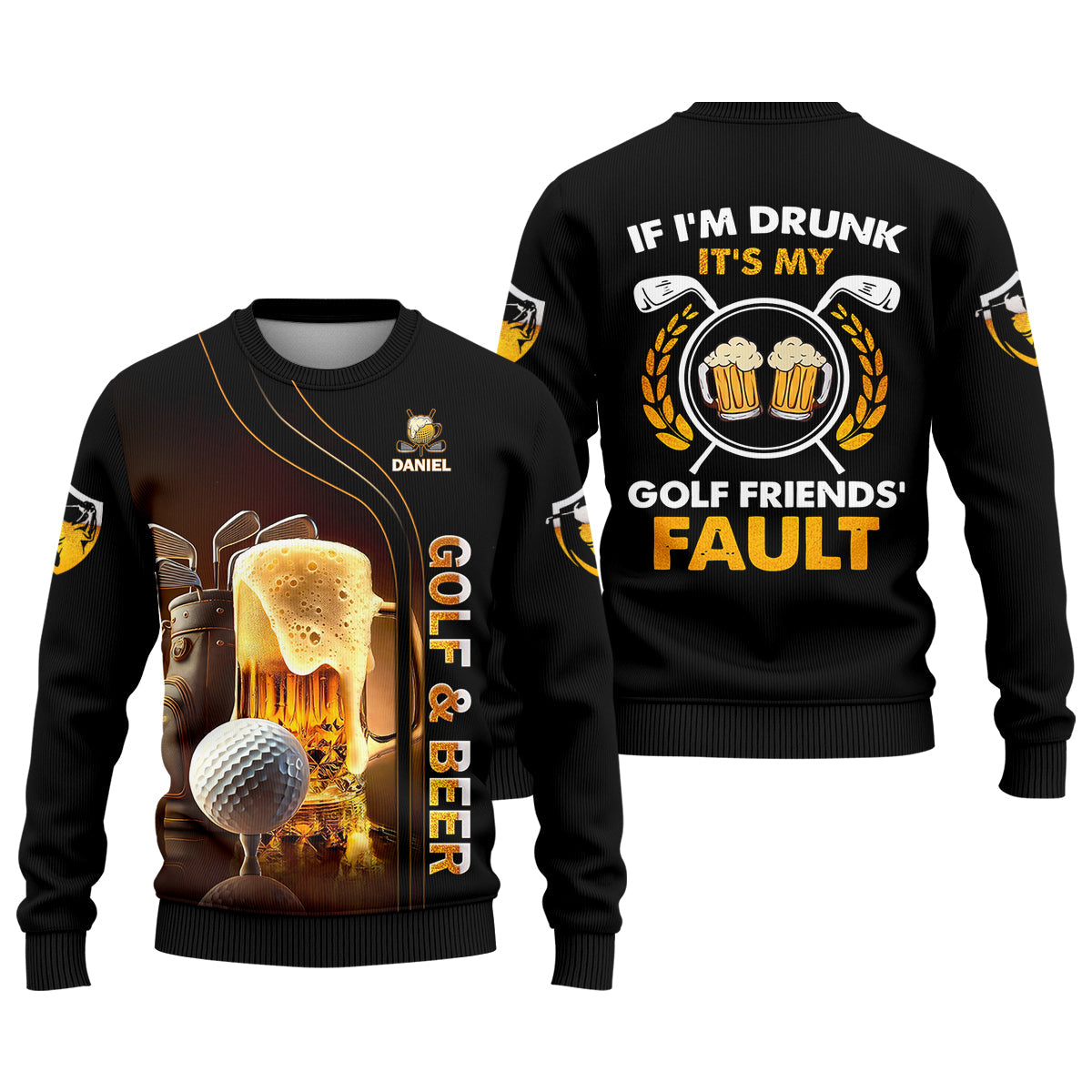 If I'm Drunk It's My Golf Friend's Fault Custom Funny Golf Polo Shirt, Dad Golf Gifts
