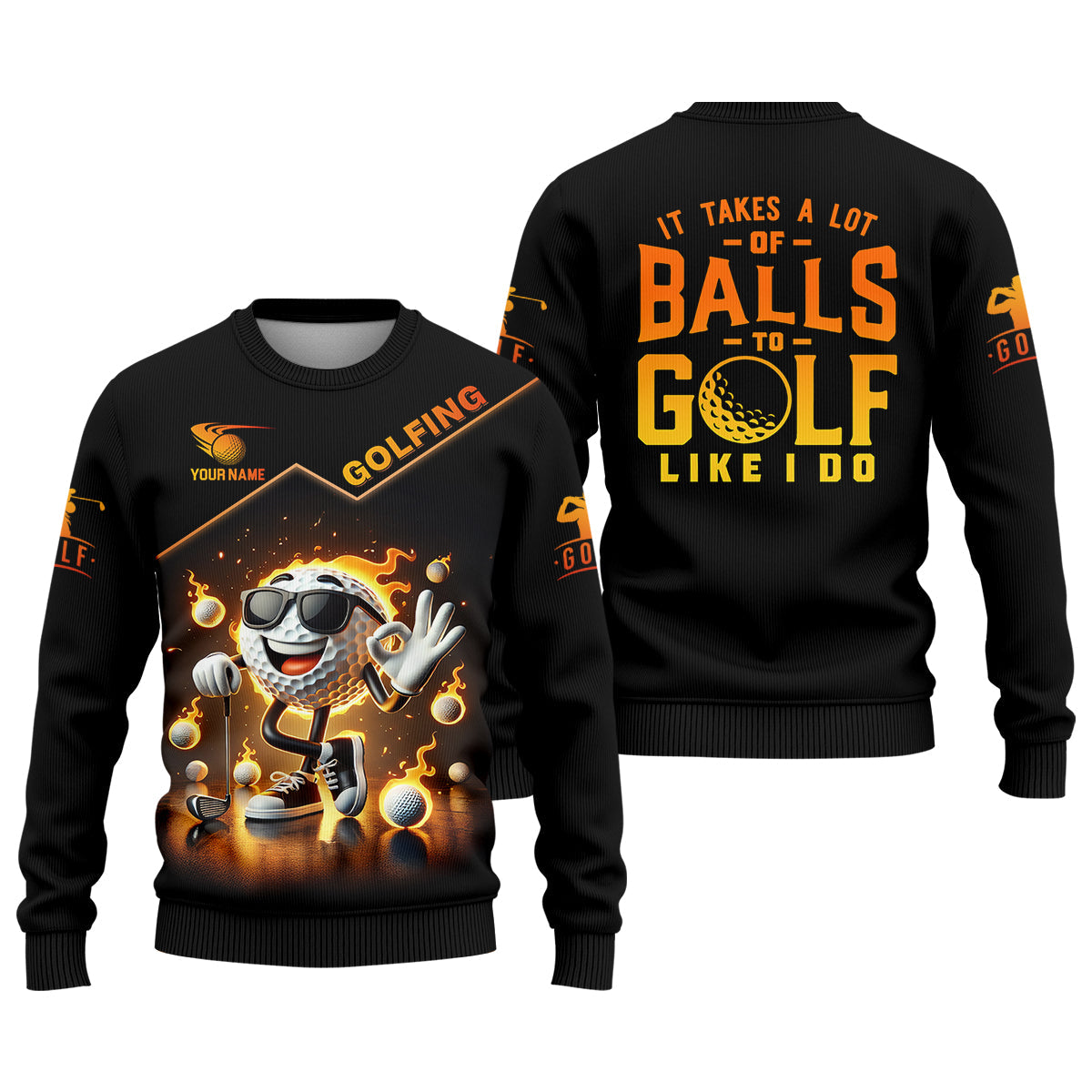 It Takes a Lot of Balls to Golf the Way I Do Custom Men's Golf Polo Shirt, Funny Golf Shirt, Dad Golf Gift