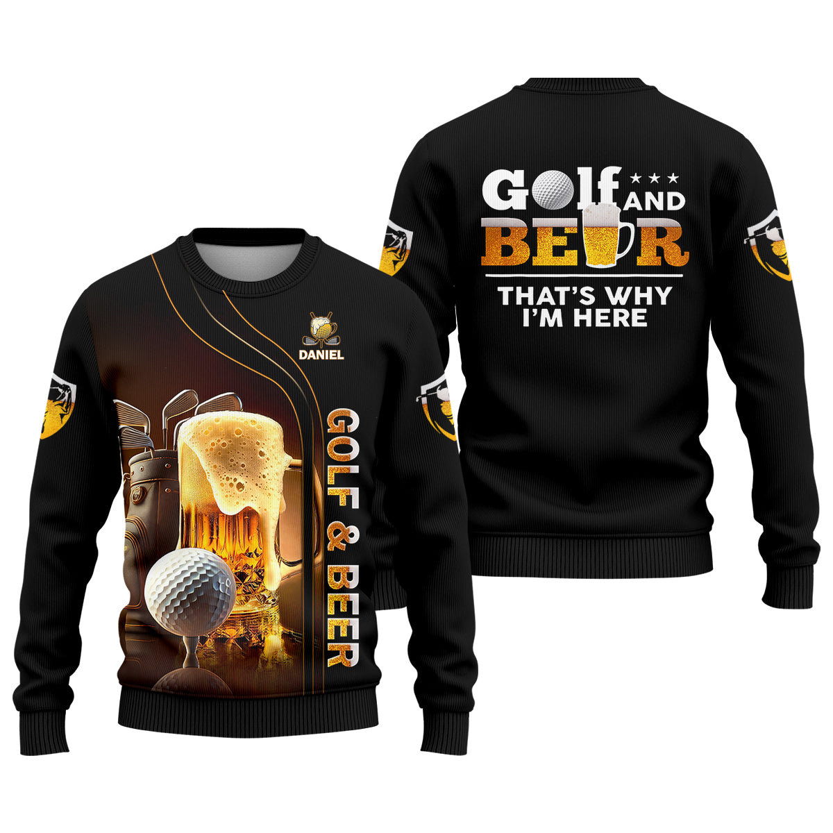 Golf And Beer That's Why I'm Here Custom Men's Golf Polo Shirt, Funny Golf Shirt, Gift For Golfers