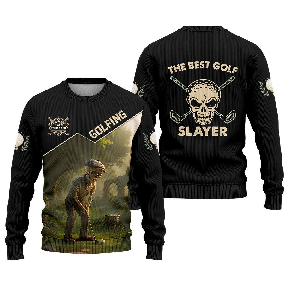 The Best Golf Slayer Custom Golf Polos For Men, Skull Shirt, Golf Shirts For Men, Gift For Golfers