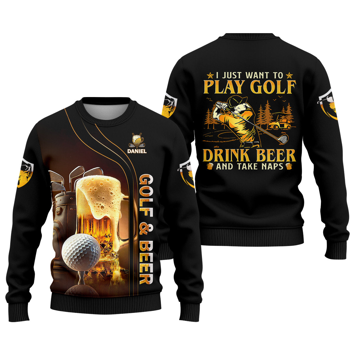 I Just Wanna Play Golf And Drink Beer Custom Golf Polo Shirt, Mens Golf Gift, Golf Lover Gift