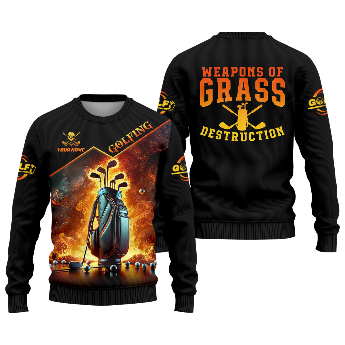 Weapons Of Grass Destruction Custom Men's Golf Polo Shirt, Dad Golf Gift