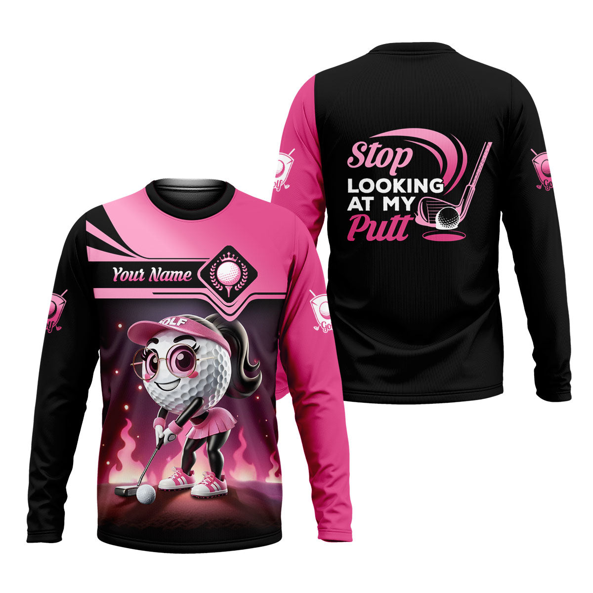 Stop Looking At My Putt Personalized Golf Polo Shirt, Womens Golf Gifts, Mothers Day Gifts