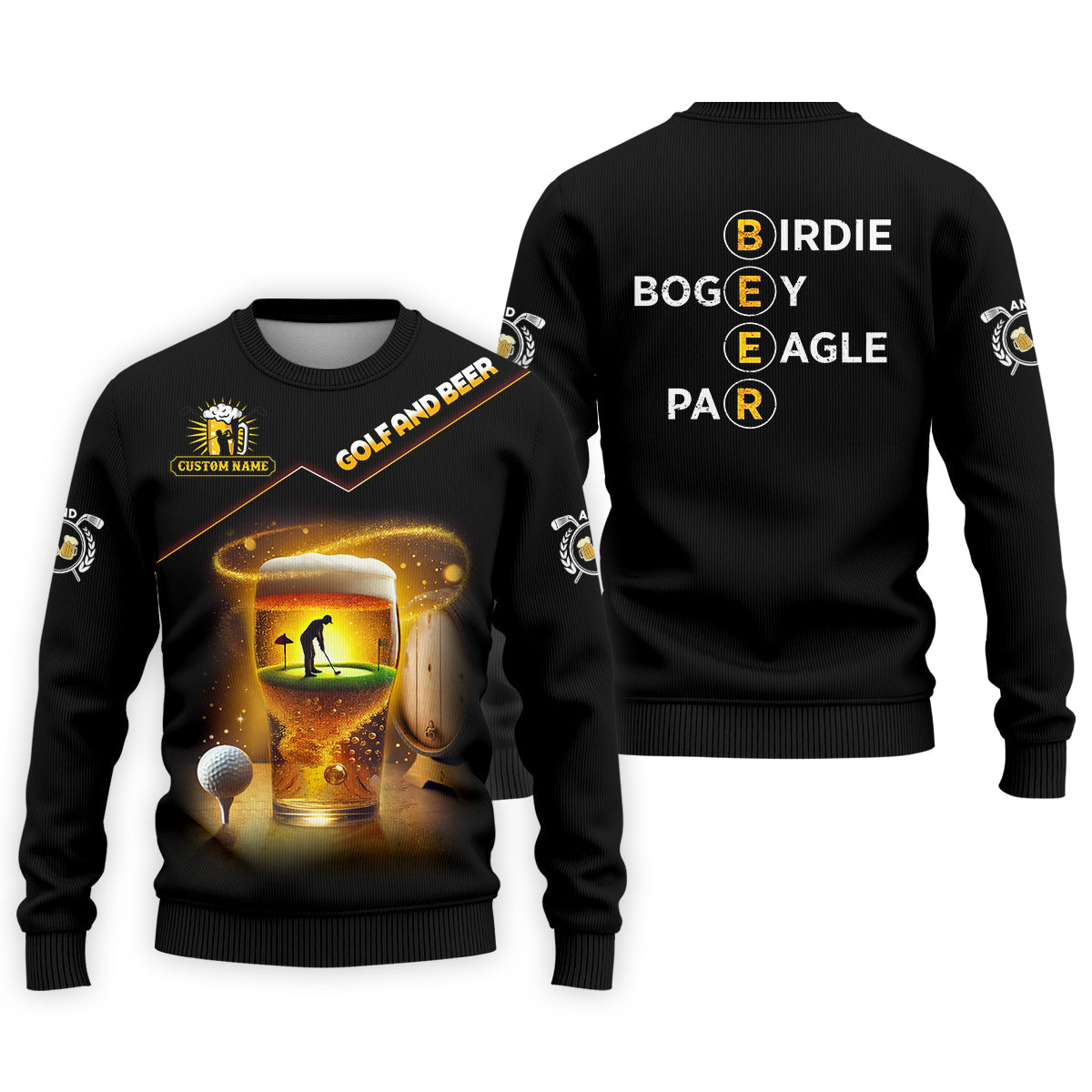 Golf And Beer Custom Golf Polo Shirt, Funny Golf Shirt, Gift For Golfers