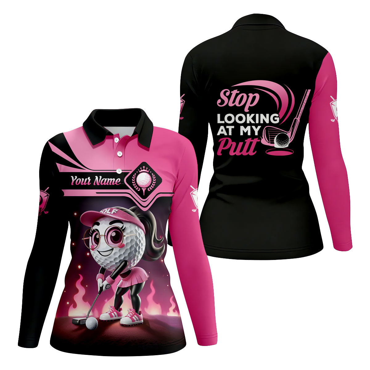 Stop Looking At My Putt Personalized Golf Polo Shirt, Womens Golf Gifts, Mothers Day Gifts