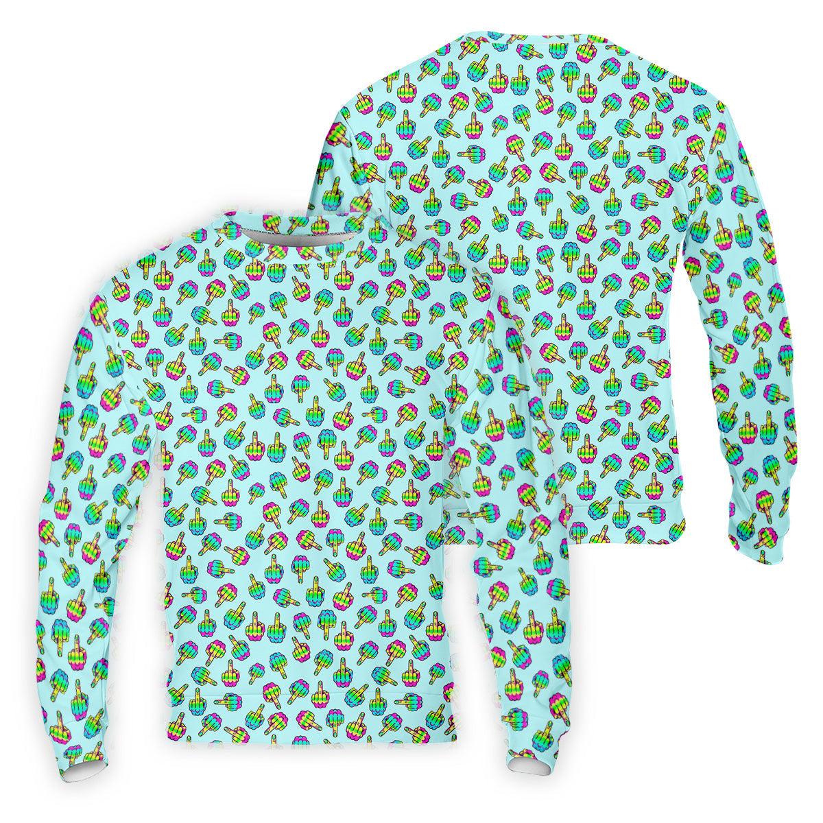 Neon Middle Finger Fun Men's Golf Polos, Fun Golf Shirts For Men, Cool Golf Gifts, Polo For Men