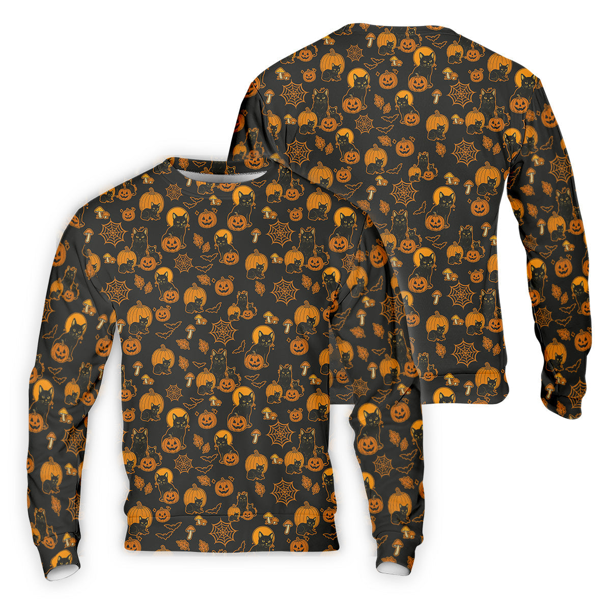 Black Cat Pumpkin Men Polo, Fun Golf Shirts For Men, Halloween Gift, Golfing Apparel
