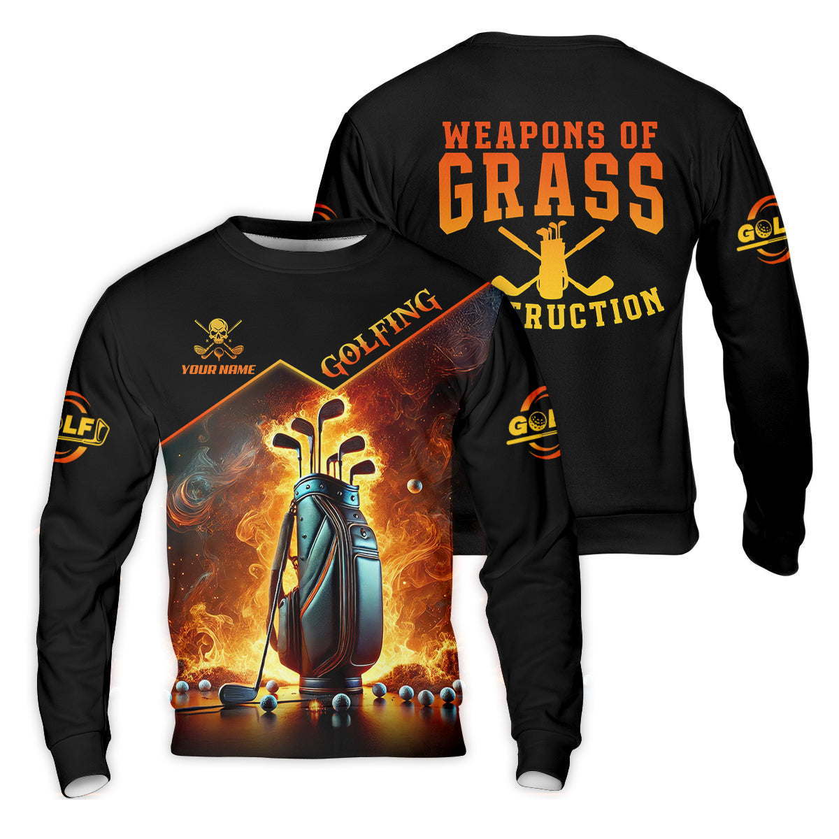 Weapons Of Grass Destruction Custom Men's Golf Polo Shirt, Dad Golf Gift