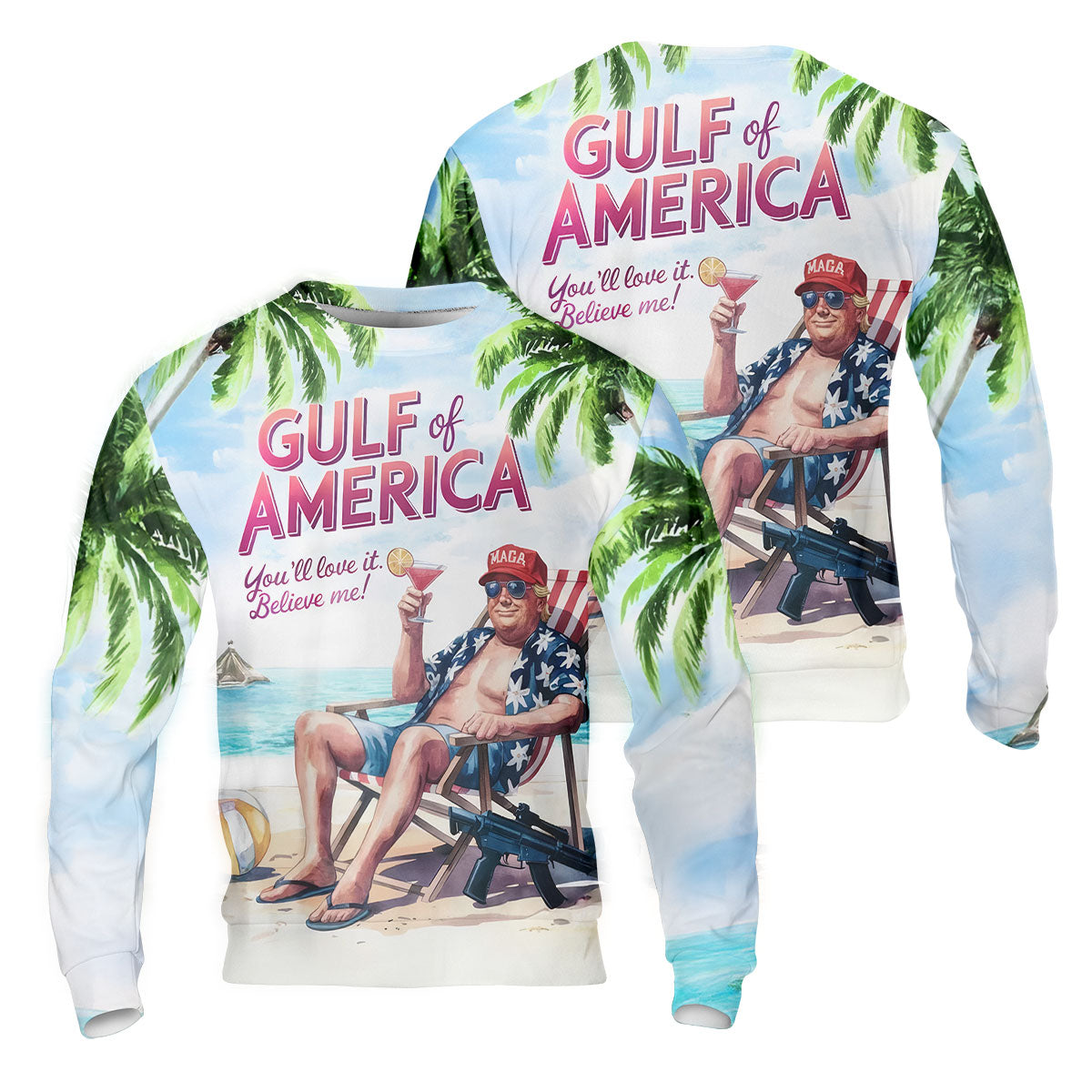 Gulf Of America Shirt, US Patriotic Pride Unisex Tropical Hawaiian Aloha Shirt, Summer Vacation