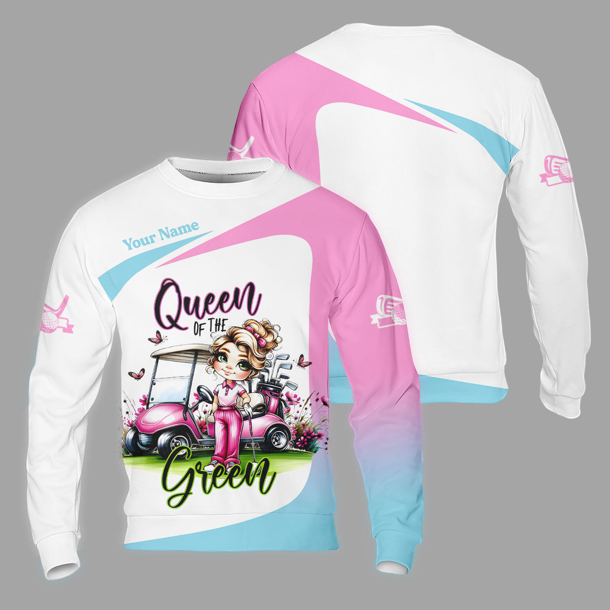 Queen Of The Green Custom Funny Womens Golf Polo Shirt, Ladies Golf Shirts, Best Golf Shirts