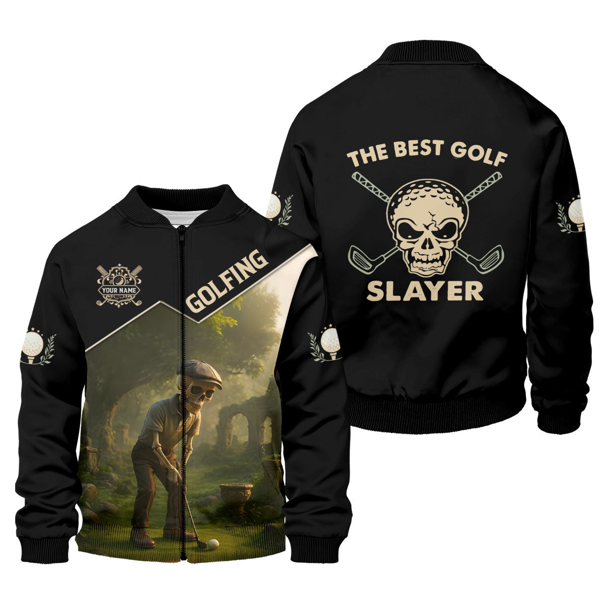 The Best Golf Slayer Custom Golf Polos For Men, Skull Shirt, Golf Shirts For Men, Gift For Golfers